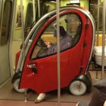 smart car on train