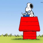Snoopy writing
